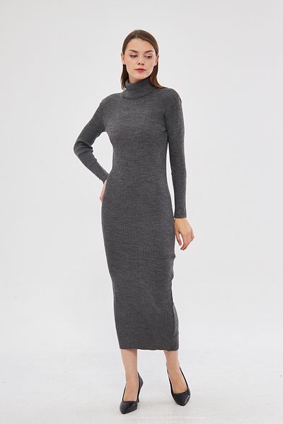 brako tekstil Rochie de damă înaltă, lungă, tricotată