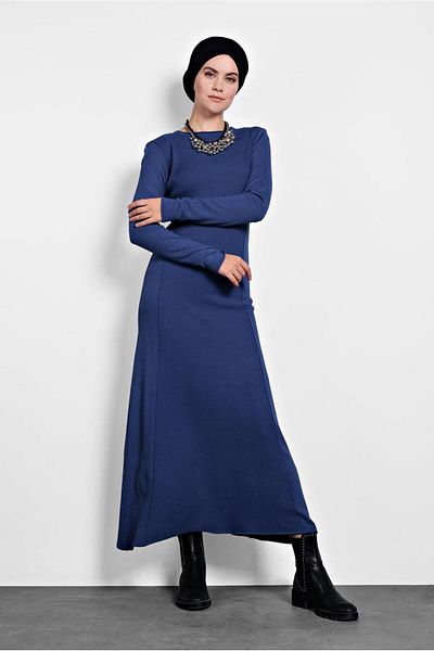 TRENDTESETTÜR Γυναικείο Πλεκτό Φόρεμα Navy Blue (INDIGO) 40047