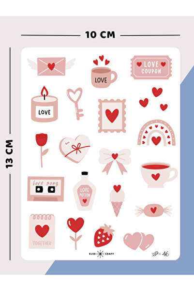 Else Craft Aşk Sticker - V-2 - Ajanda Planlayıcı Bullet Journal Için Uygundur