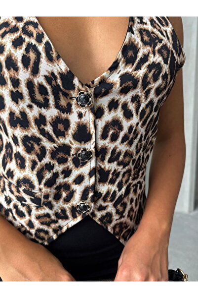 Essence Bouteille Wholesale Vest - Leopard |   Topshow |   F1699