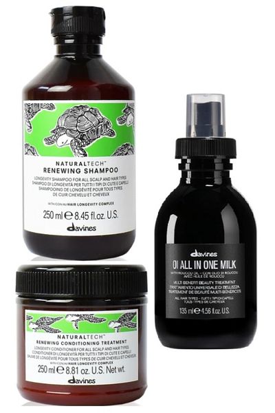 Davines Renew&Shine Collection Triple Anti-Aging Set - Shampoo,Treatment&Milk (635ml) Beautysecretsq1