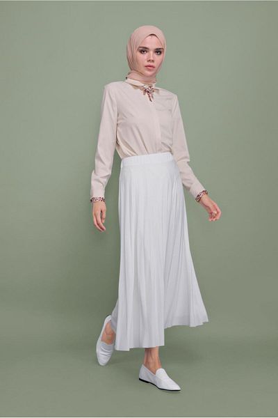 TRENDTESETTÜR Γυναικεία Μπεζ (A.BEIGE-DAMSON) Μπλούζα με δεμένο γιακά 40266