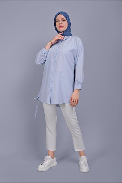 TRENDTESETTÜR Women's White Elastic Waist Lace-Up Pants 6131