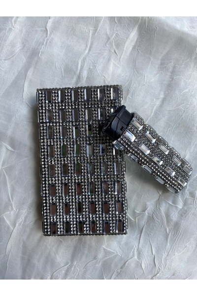 Zey Desing GÜMÜŞ BAGET TAŞLI SİGARA KUTUSU KALIN KISALARA UYUMLUDUR