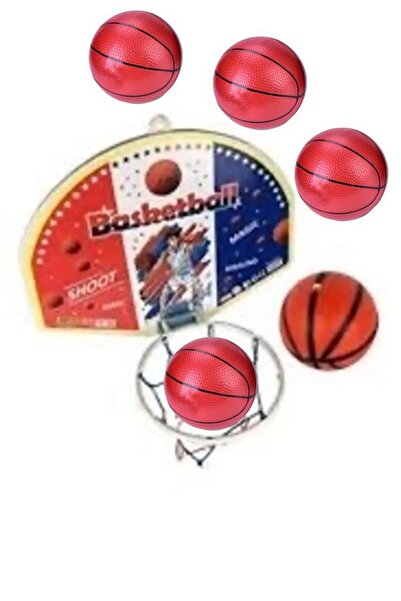 abnturk Toplam 4 Top ile Oyuncak Basketbol Potası 36cm BüyükBoy Çocuklara Öze...