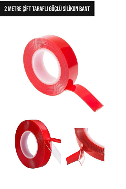 CocoVia Çift Taraflı Silikonlu 2 Metre Şeffaf Bant 10 Mm X2m Su Geçirmez Süpe...