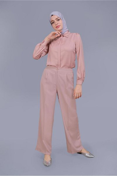 TRENDTESETTÜR Women's Powder (SOMON) Loose Cut Trousers 7579