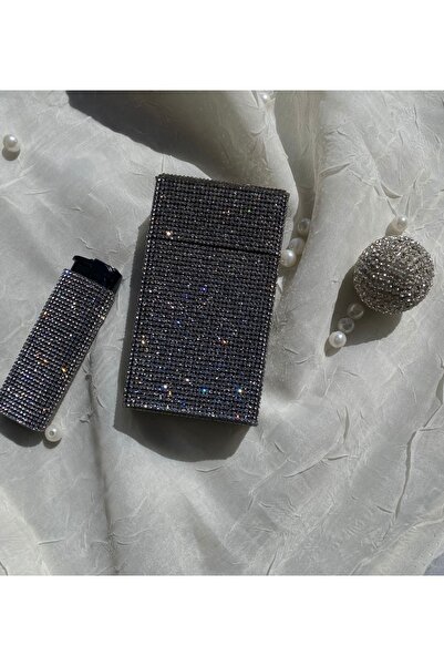 Zey Desing İNCE TAŞLI GÜMÜŞ SİGARA KUTUSU SLENDER SİGARALARA UYUMLUDUR