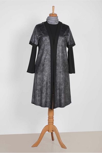 TRENDTESETTÜR Women's Gray Bat Sleeve Tunic 2851-3