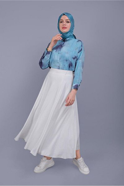 TRENDTESETTÜR Γυναικείο τουνίκ με μοτίβο δύο χρωμάτων Navy Blue (INDIGO) 341