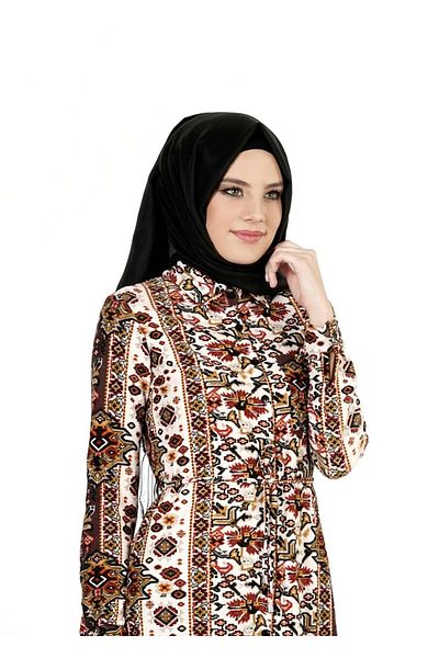 TRENDTESETTÜR Women's Ecru Ethnic Patterned Blouse 1428