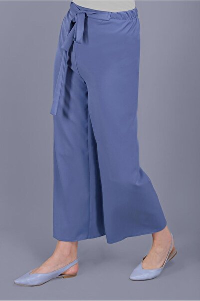 TRENDTESETTÜR Women's Navy Blue (NDIGO) Lace-up Trousers 7131