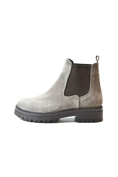 Onlo Ayakkabı Onlo Shoes DL.0087 Γνήσιο δέρμα Nubuck Mink & Μαύρη Χοντρή Σόλα Γυναικείες Μπότες