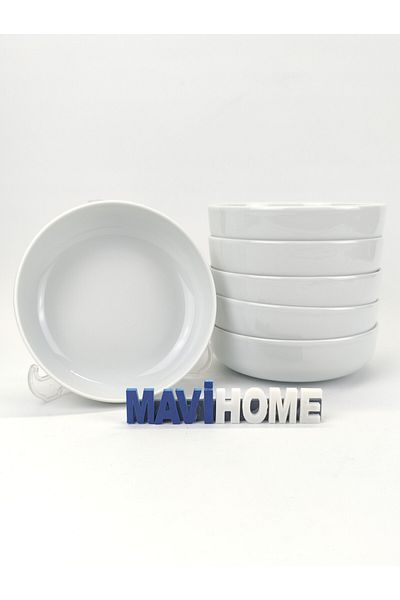 Kütahya Porselen 6-Piece White Porcelain Soup Bowl - Moderna Series
