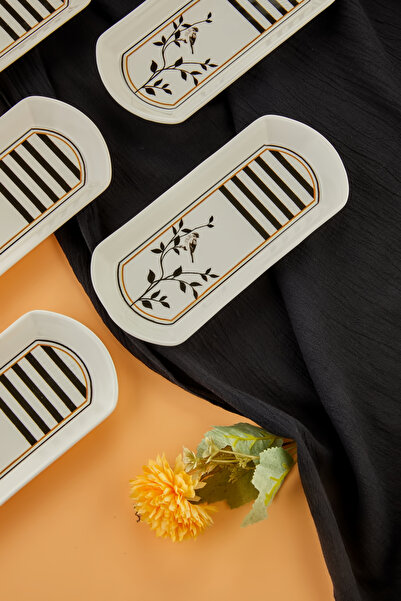 EMBazaar Black Set of 6 - Ceramic Breakfast, Snack Bowl, Cheese Plate, Sauce Bowl and Olive Bowl Butter