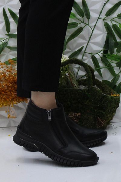 Mehmet Mete 4004 Black Comfortable Soft Original Genuine Leather Women's Boots