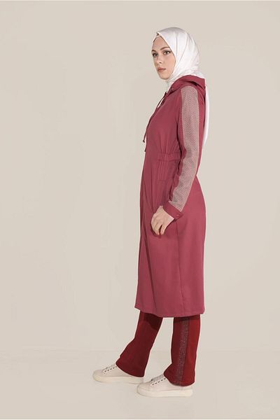 TRENDTESETTÜR ملابس نسائية حمراء (NAR) بتفاصيل شبكية 40666
