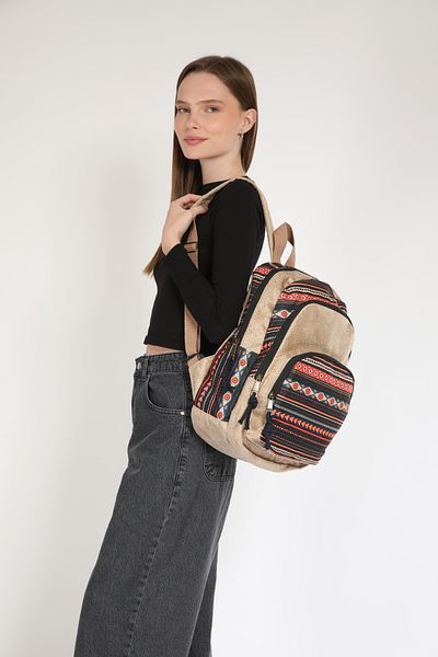 Street Bag Ethnic Authentic Bohemian Αδιάβροχο Φαρδύ Ορθοπεδικό Σακίδιο πλάτης 3 θέσεων