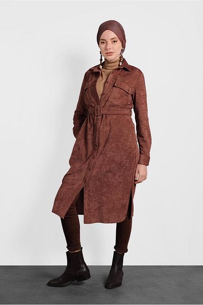 Alvina Belted Velvet Tunic 40285