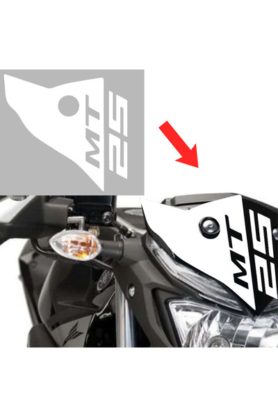 Yamaha MT-25 2016-2018 Beyaz Ön Cam Sticker