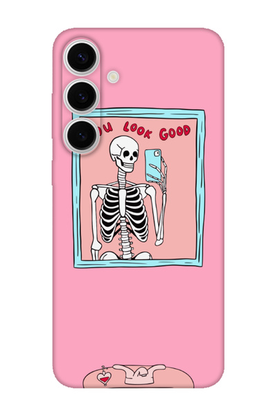 frondcase حافظة هاتف سامسونج S24 FE تبدو جيدة بهيكل عظمي وردي