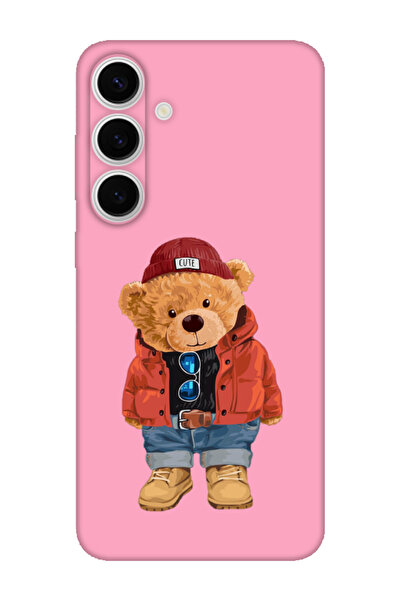 frondcase حافظة لهاتف سامسونج S24 FE تيدي بير باللون الوردي