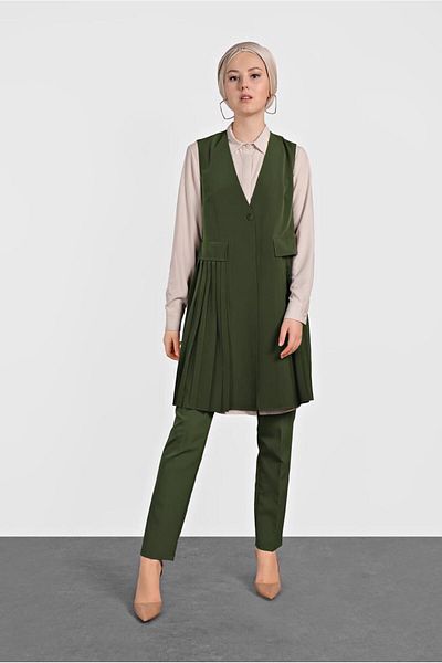 TRENDTESETTÜR WOMEN'S KHAKI (K.KHAKI) T 4244 NEW LOREN VEST