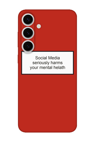 frondcase حافظة لهاتف سامسونج S24 FE للوسائل الاجتماعية باللون الأحمر