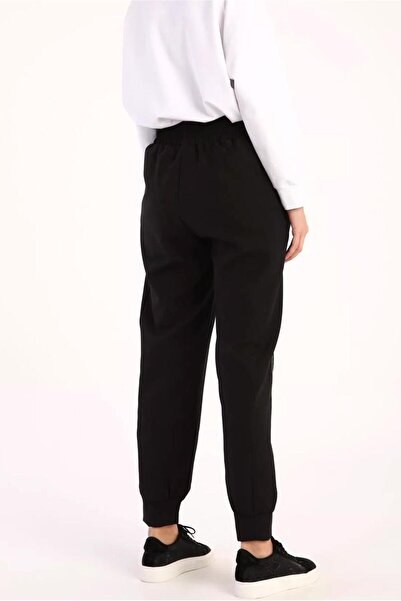 TRENDTESETTÜR Women's Black Elastic Waist Trousers 61033