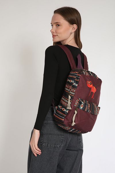 Street Bag Ethnic αδιάβροχο ορθοπεδικό σακίδιο πλάτης με μοτίβο Bohemian Cat - Θήκη Tablet