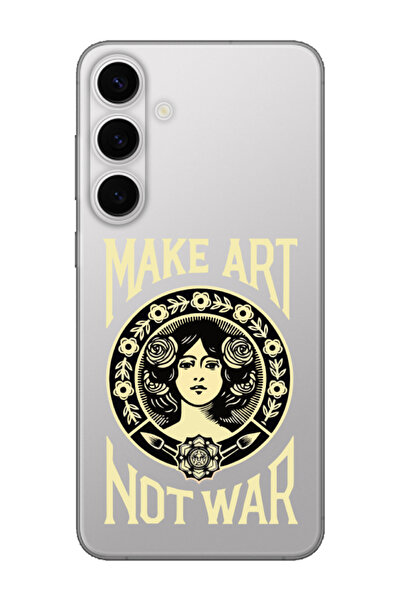 frondcase حافظة هاتف سامسونج S24 FE Make Art Not War شفافة