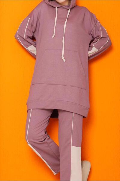 TRENDTESETTÜR 2822 Model Color Block Tracksuit and Trousers Set