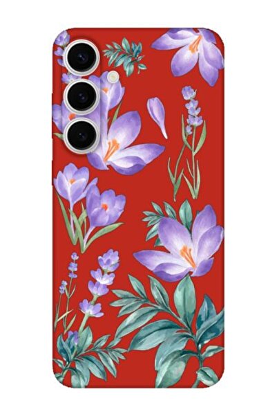 frondcase حافظة لهاتف سامسونج S24 FE زهرة الشتاء باللون الأحمر