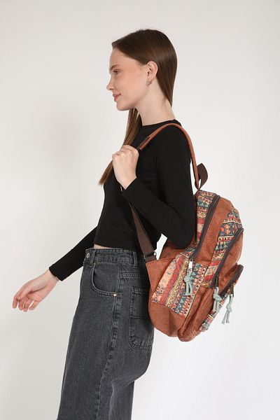 Street Bag Ethnic Authentic Bohemian Αδιάβροχο Φαρδύ Ορθοπεδικό Σακίδιο πλάτης 3 θέσεων
