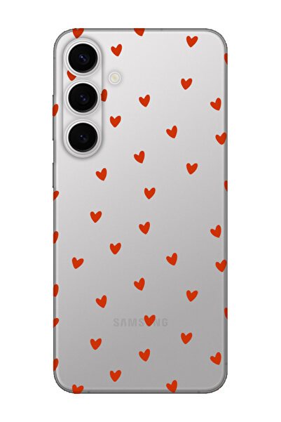 frondcase حافظة هاتف شفافة لهاتف سامسونج S24 FE قلوب صغيرة