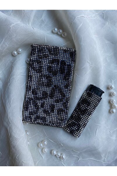 Zey Desing SLIM UZUN SİYAH LEOPAR SİGARA KUTUSU ve ÇALMAK