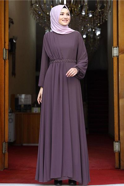 TRENDTESETTÜR Γυναικείο βραδινό φόρεμα με ροζ ντραπέ - Dusty Rose T 0053