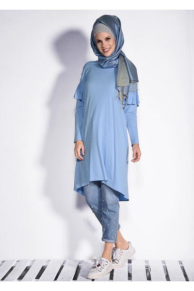 TRENDTESETTÜR ΓΥΝΑΙΚΕΙΟ ΜΠΛΕ (ICE BLUE) T 4345 ΠΛΕΚΤΟ ΤΥΝΙΧ ΒΙΣΚΟΝ