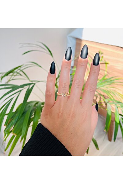 RM Bijuteri الزركون حجر العلامة التجارية نموذج تصميم حرف N خاتم حرف فولاذي قابل للتعديل