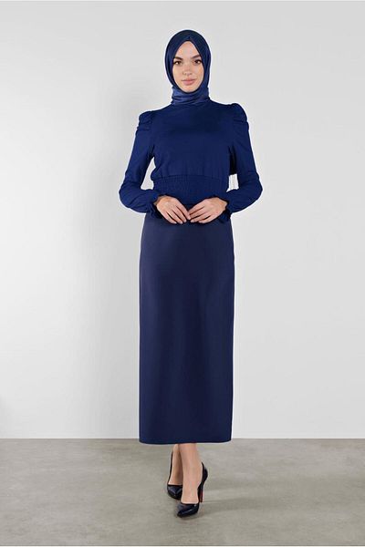 TRENDTESETTÜR Γυναικεία μπλούζα Navy Blue (INDIGO) με ελαστική μέση 41209