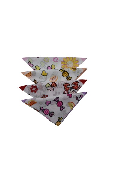 artıbir bodrum 4-Piece Children's Bandanas - Floral and Mixed Pattern