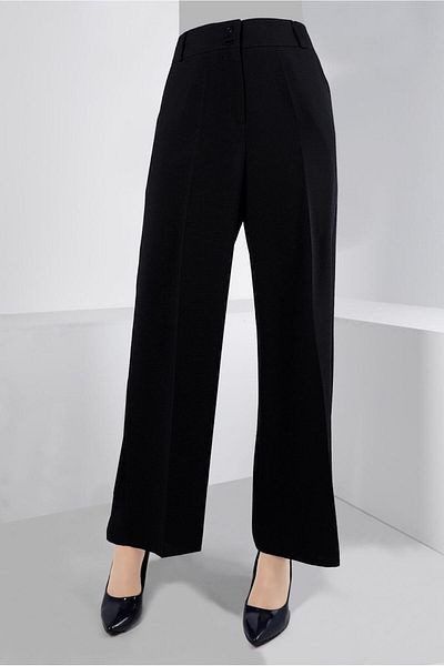 TRENDTESETTÜR Women's Black Wide Leg Trousers 70191