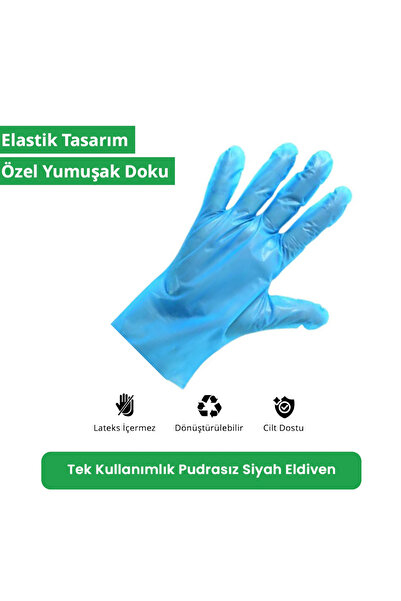 Medicalx Mavi Pudrasız TPE Eldiven 100 Adet