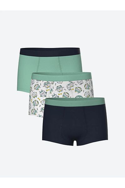 LC Waikiki LCW Kids White Printed Boxers για αγόρια 3 τεμ