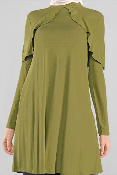 TRENDTESETTÜR Women's Fuchsia Collar Flounced Tunic 41237