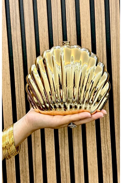 GP GUES POLO Gold Shiny Evening Dress Bag