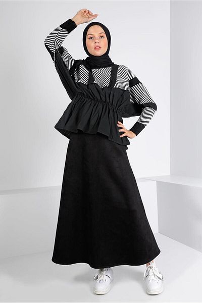 TRENDTESETTÜR Γυναικεία Μαύρη Καστόρινη Φούστα 30329