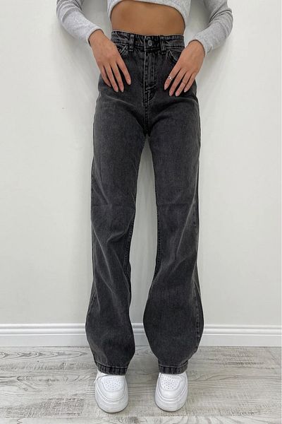SANTA BELLA 90's Smoked Power Lycra Super High Waist Loose Jeans Palazzo Pants