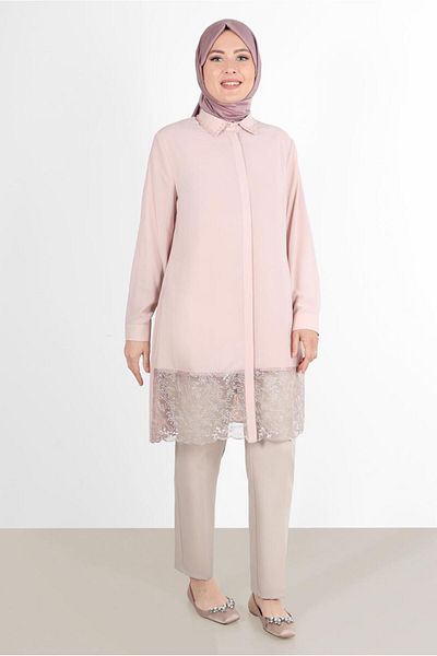 TRENDTESETTÜR WOMEN'S POWDER (K.SOMON) TUNIC WITH SKIRT DETAIL 20049