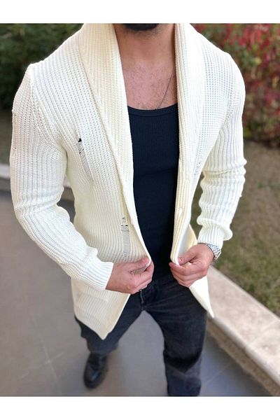elkumoda Ζακέτα με πλεκτό σάλι γιακά τσέπη με λέιζερ λεπτομέρεια πλεκτή πλεκτή ζακέτα